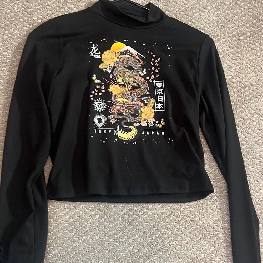 Black open back shirt